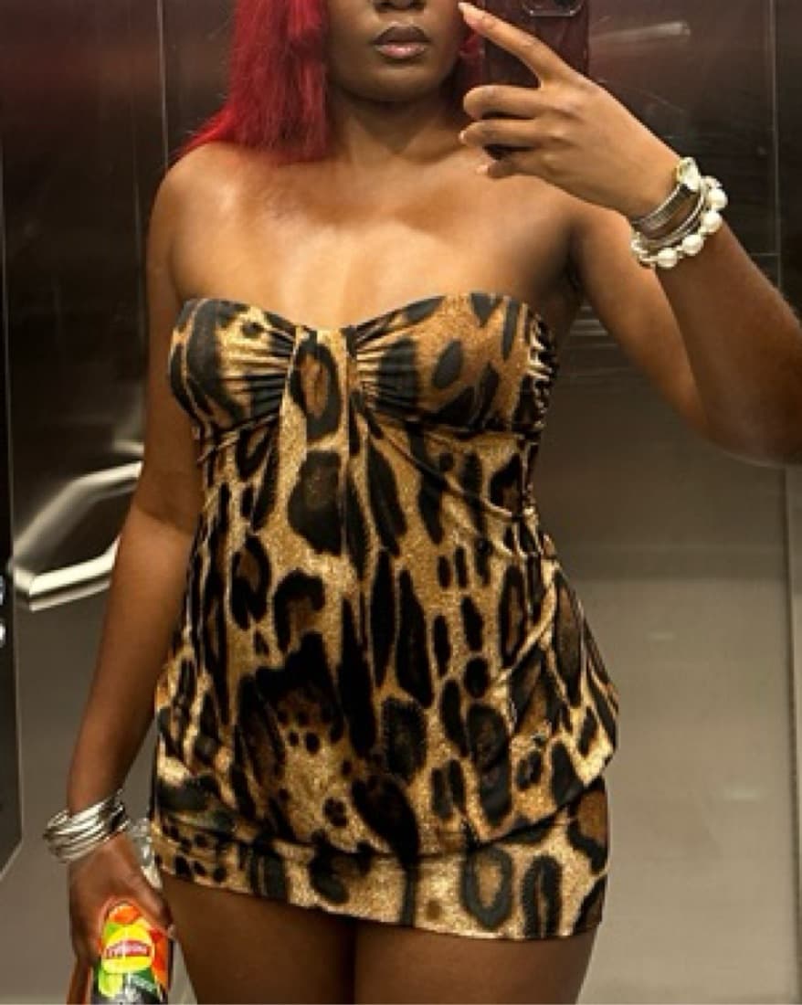 Leopard Print mini dress - Image 3