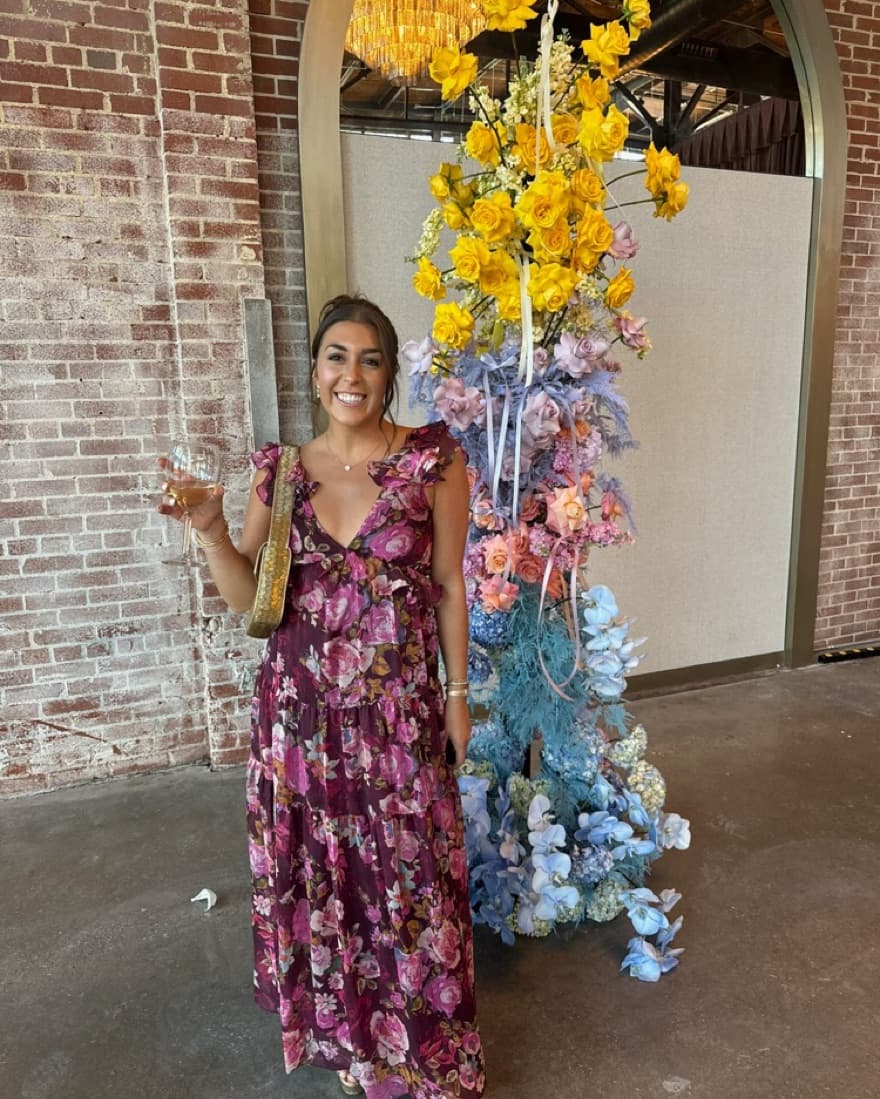 Purple Floral Dress - Image 1