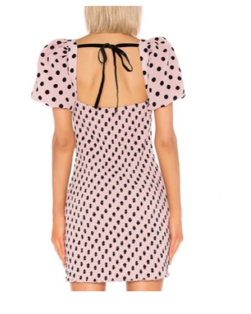 Polka Dot Puff Sleeve Dress - Image 2