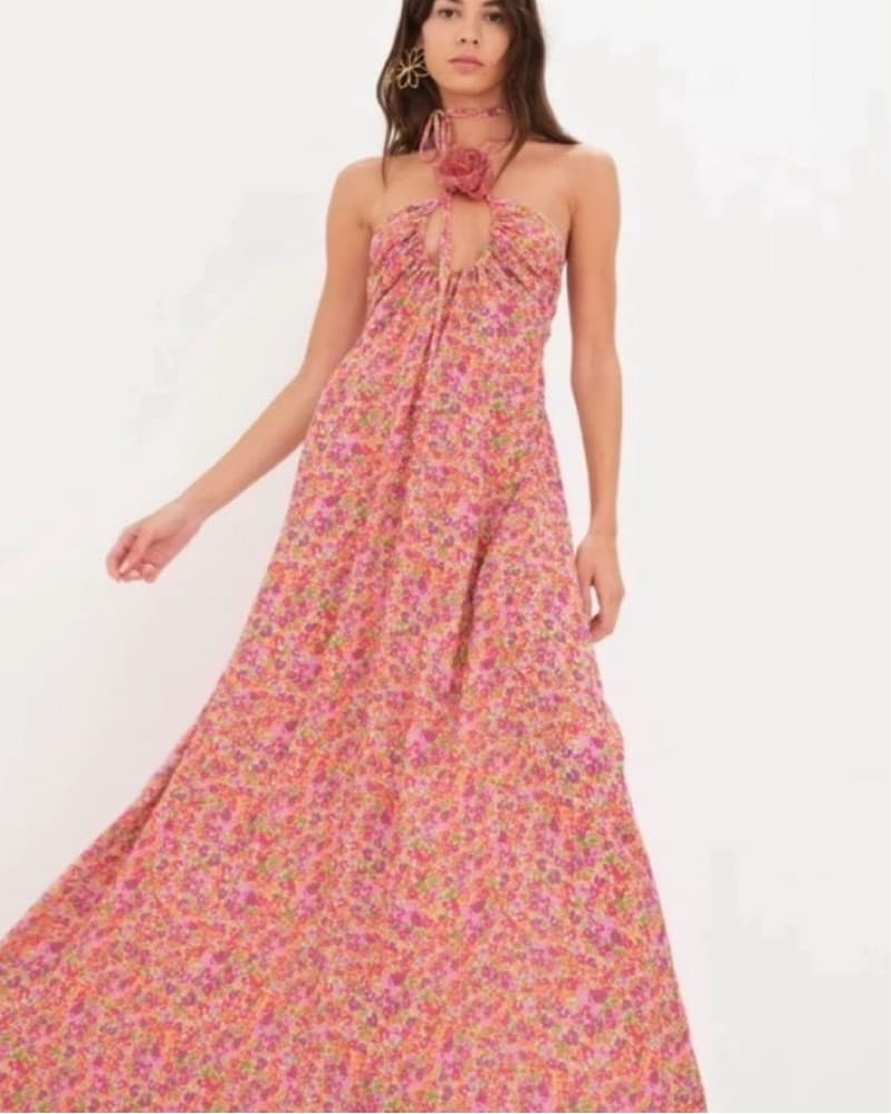 Pink Floral For Love & Lemons Maxi Dress - Image 1