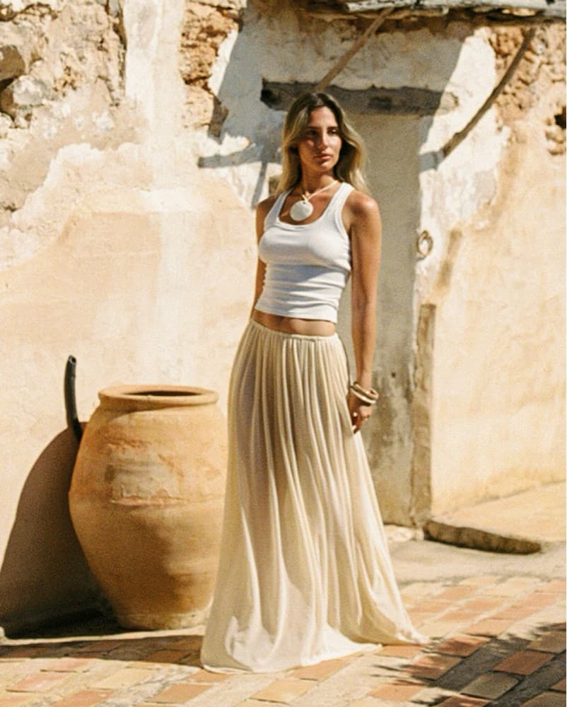 Lemon Mesh Maxi Skirt - Image 1