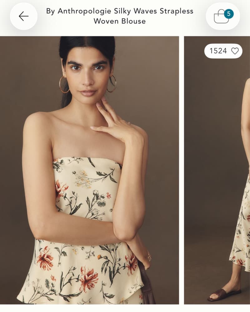 Ivory Floral Strapless Maxi Skirt & Top - Image 3