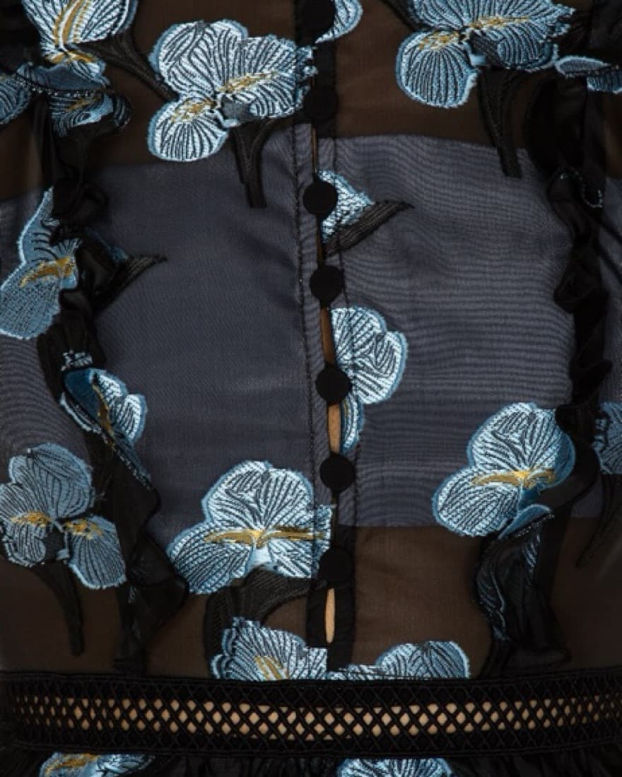 SELF-PORTRAIT Open Back Cape Mini Dress - Image 4