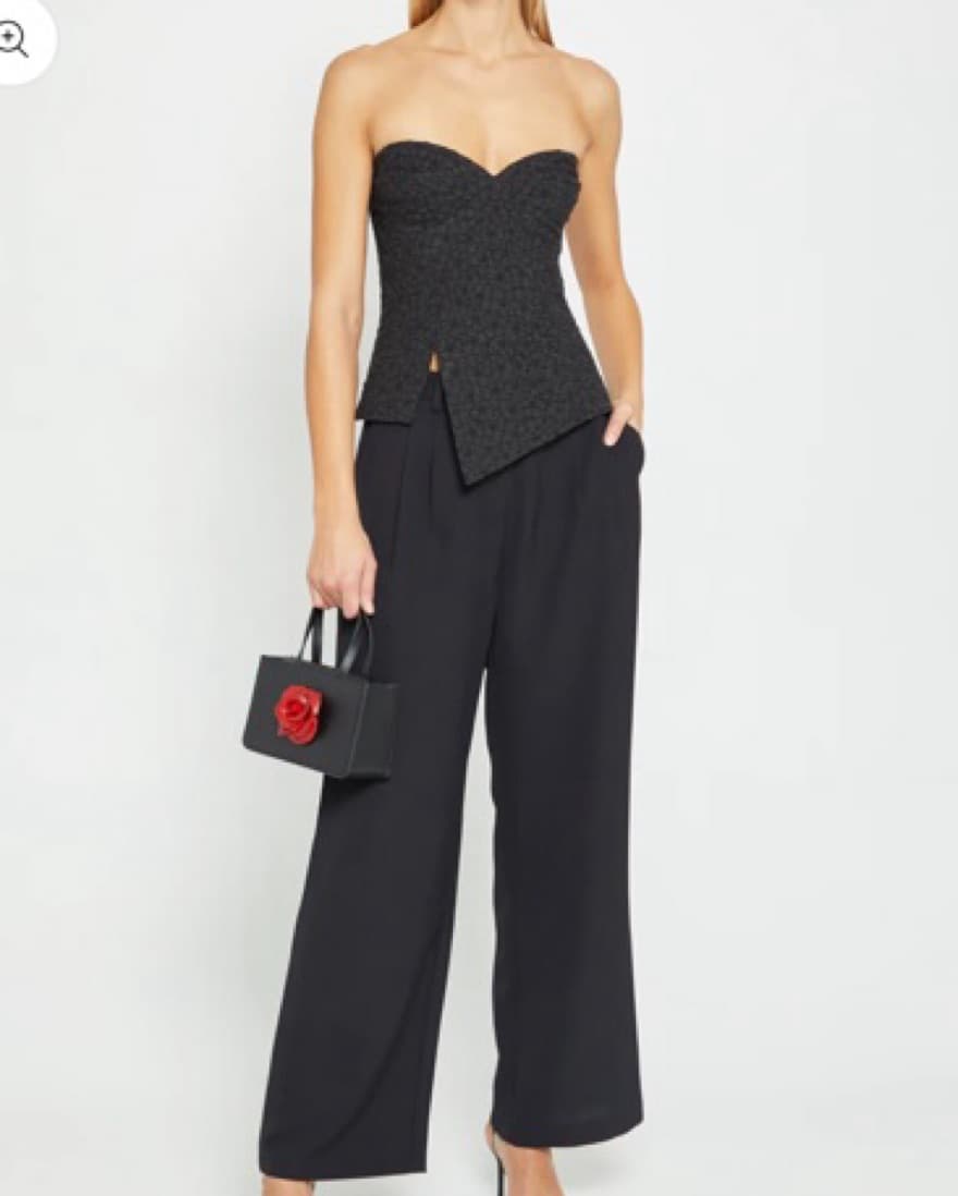 Black Tube Top Asymmetrical Hem - Image 1