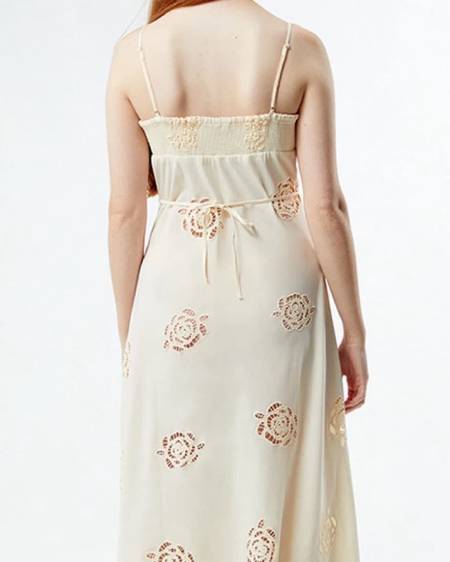 We Wore What Cream Midi Dress - Image 3