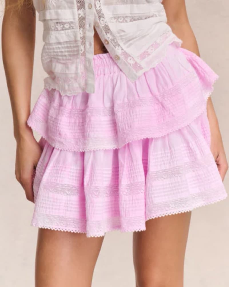 LoveShackFancy Ruffle Mini Skirt - Image 4