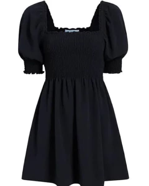 Chic Black Puff Sleeve Dress - Image 1