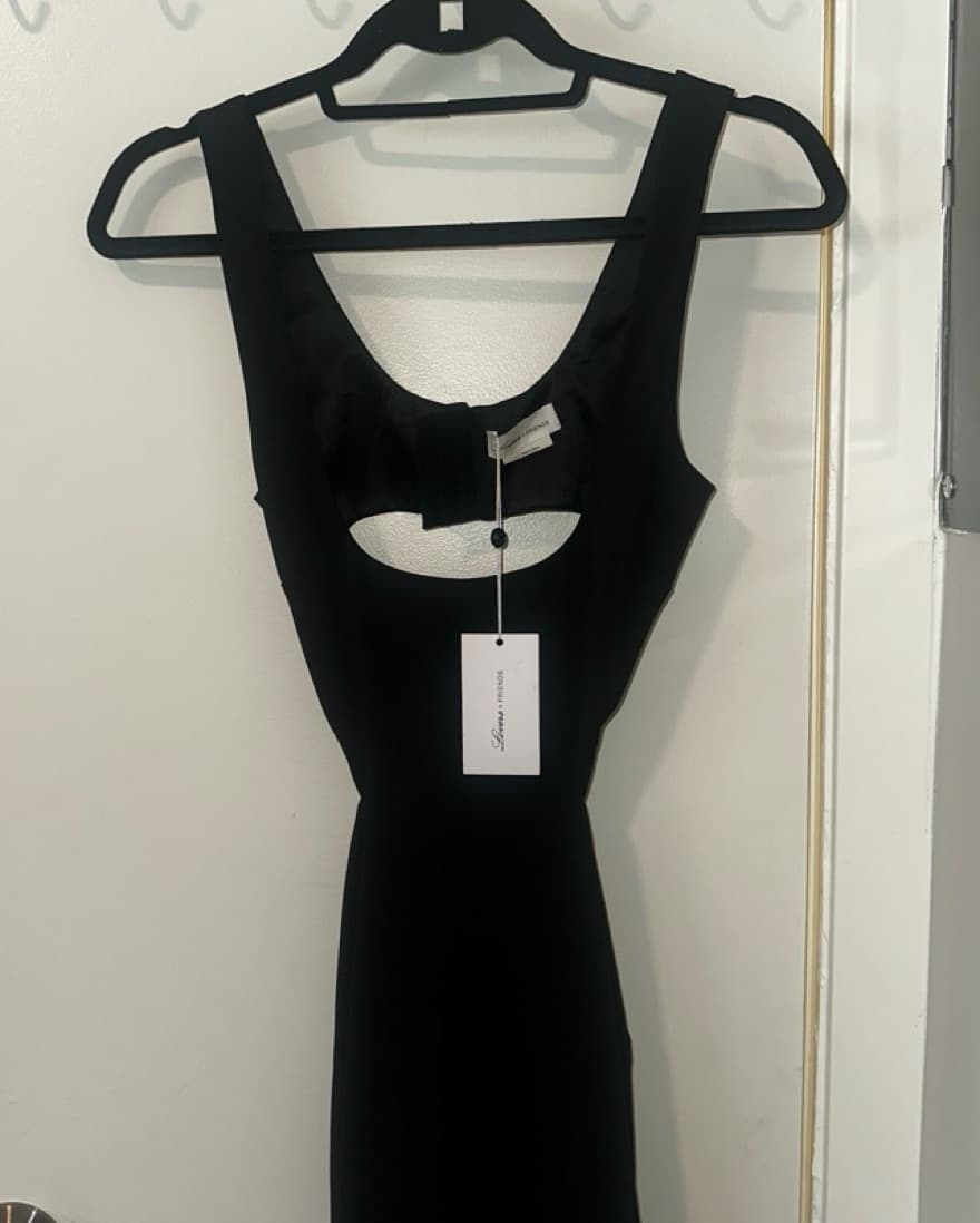Black Cut Out Midi Dress Revolve - Image 4