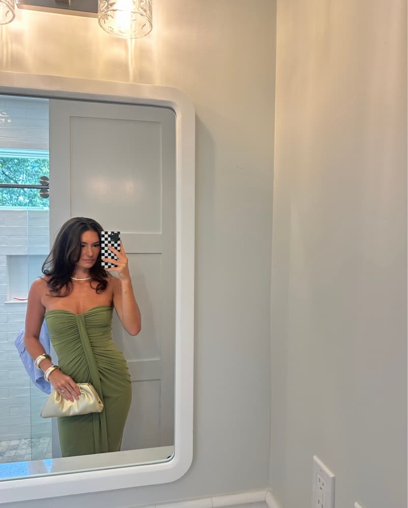Green Strapless Dress - Image 5