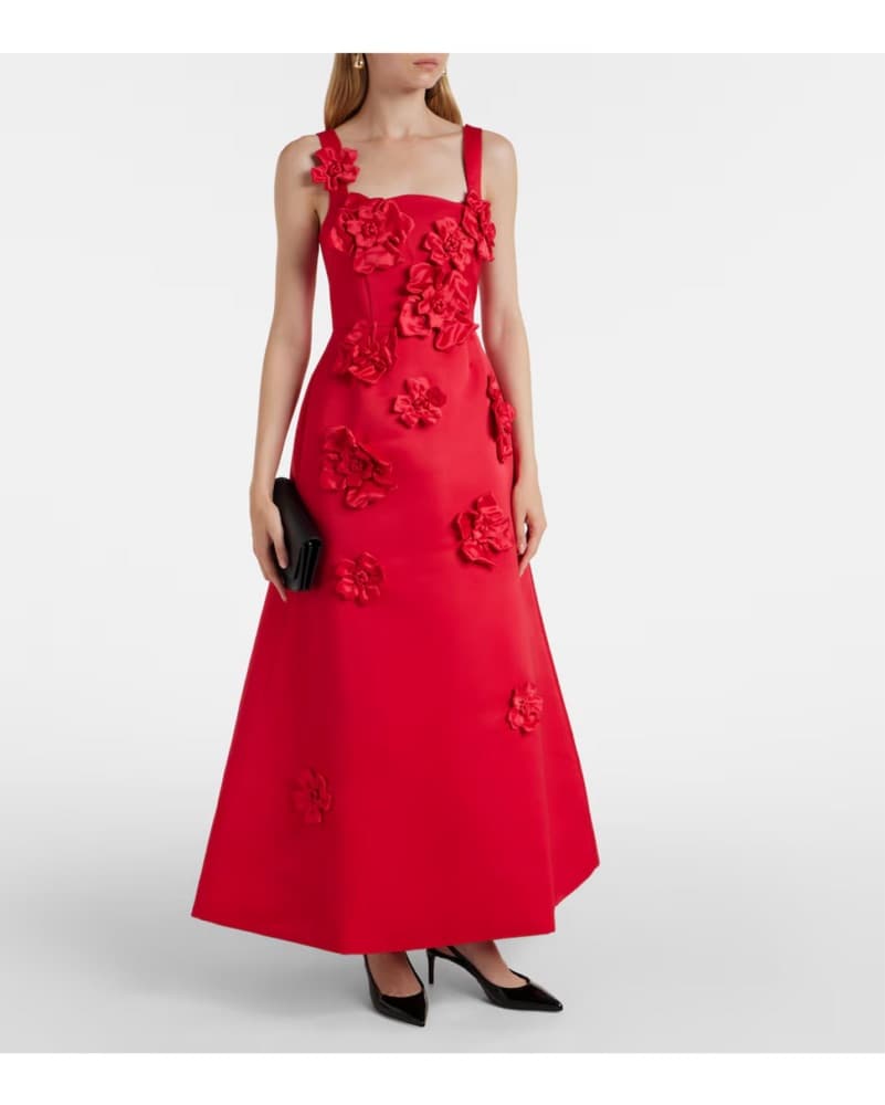 Leo Lin Rianne Dress | Red Wedding Guest Dress, Oscar de la renta, Red Formal Dress, - Image 2