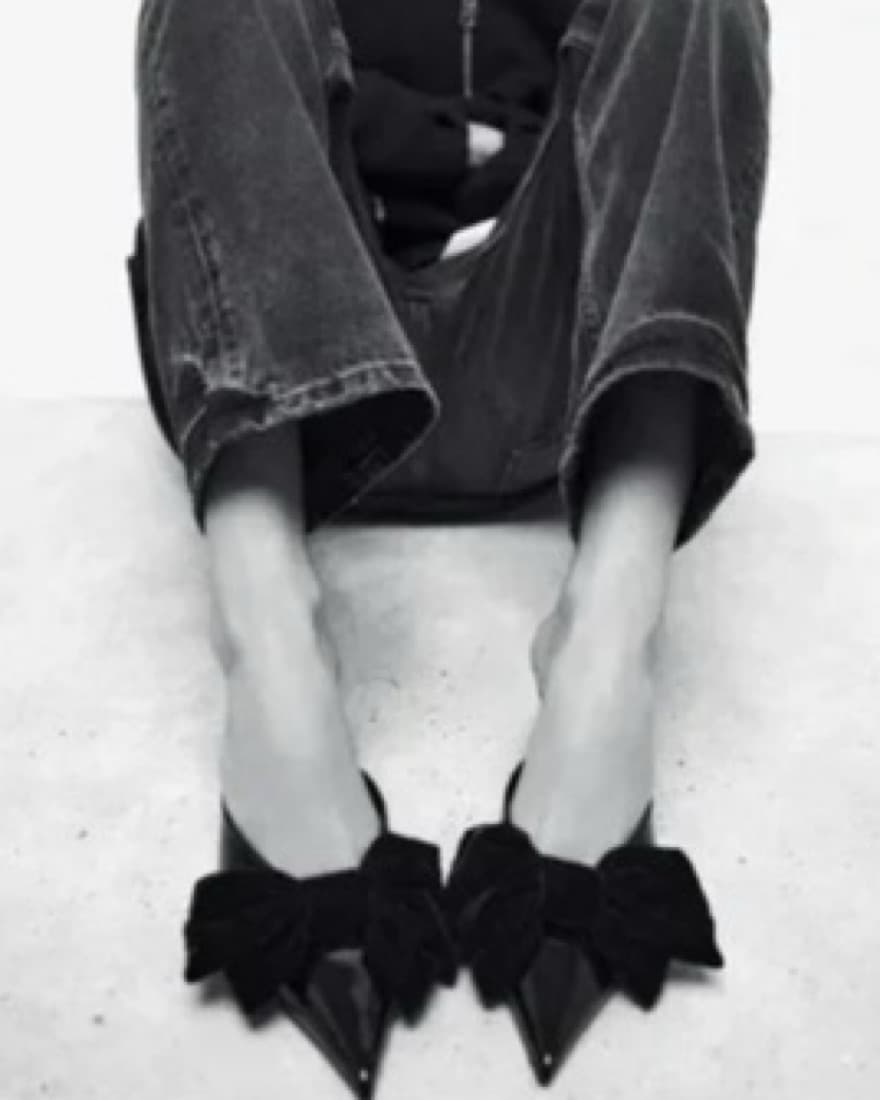 Velvet Bow Heels  - Image 1