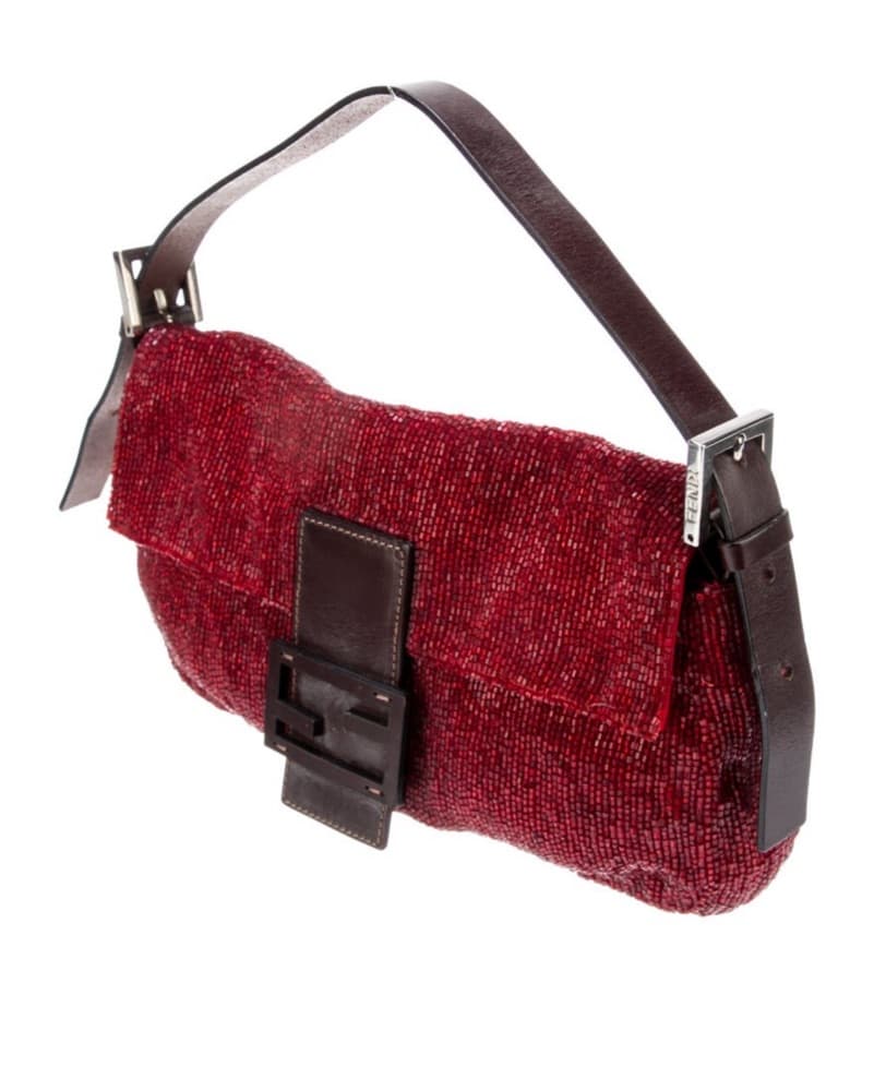 Fendi Red Beaded Baguette  - Image 4