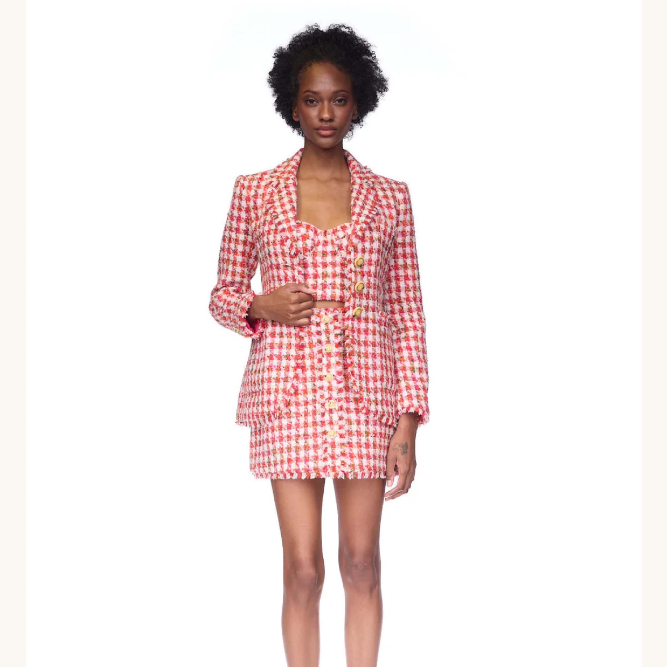 Cara Cara Ross Pink Tweed Blazer - Image 2