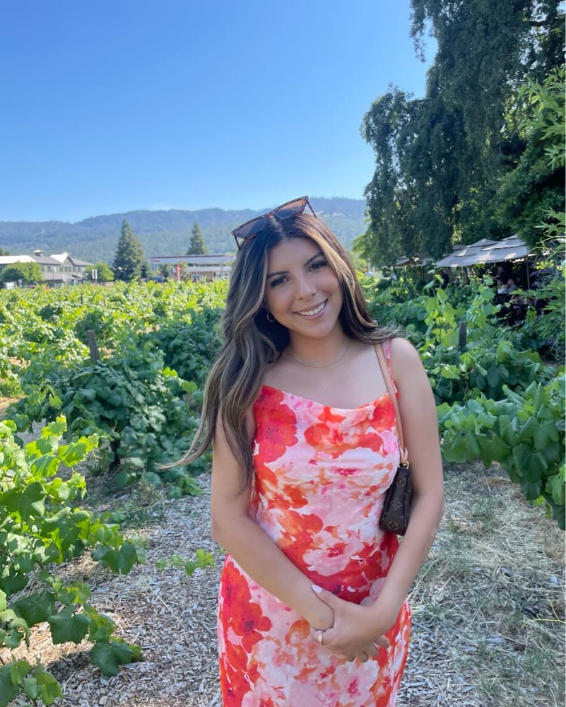 pink Floral Midi Dress - Image 1