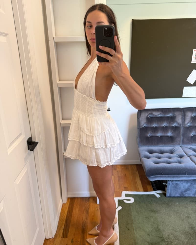 LoveShackFancy White Halter Dress - Image 3