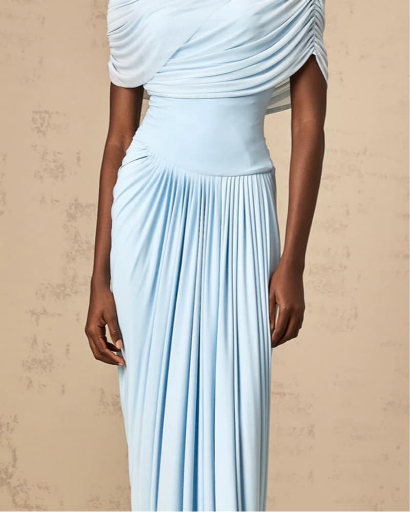 Elegant Flowing Light Blue Gown - Image 4