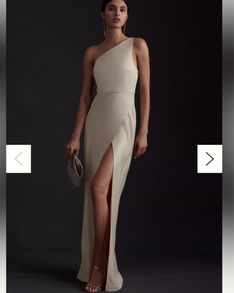BHLDN Dylan One-Shoulder Satin Side-Slit - Image 1