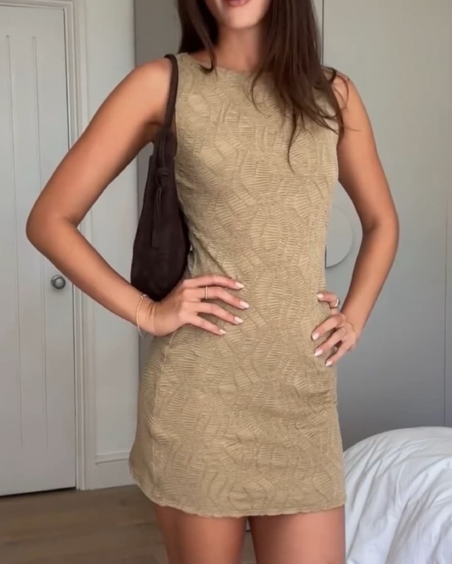 Reformation Nataly Dress - Nude - Image 1