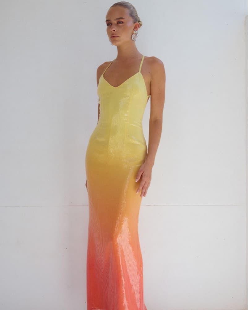 Ombre Yellow And Orange Maxi Dress - Image 4