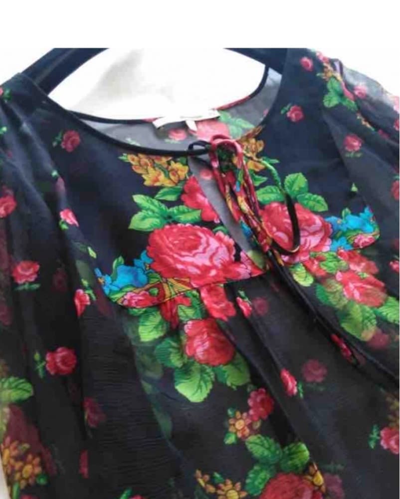Blumarine Sheer Black Floral Vintage - Image 2