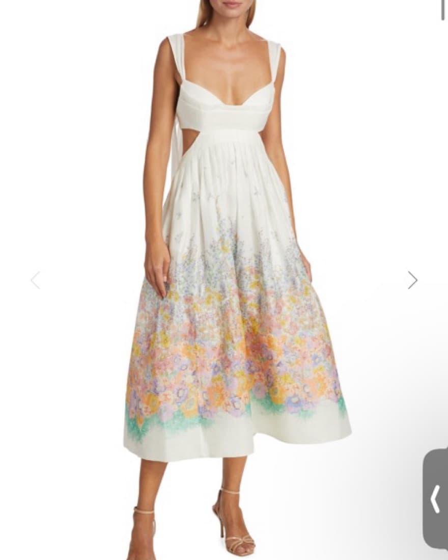 Zimmermann Floral Linen Bralette Dress - Image 1