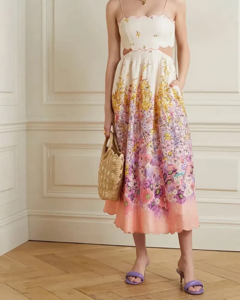 Zimmermann Jude Scallop Floral Dress - Image 1