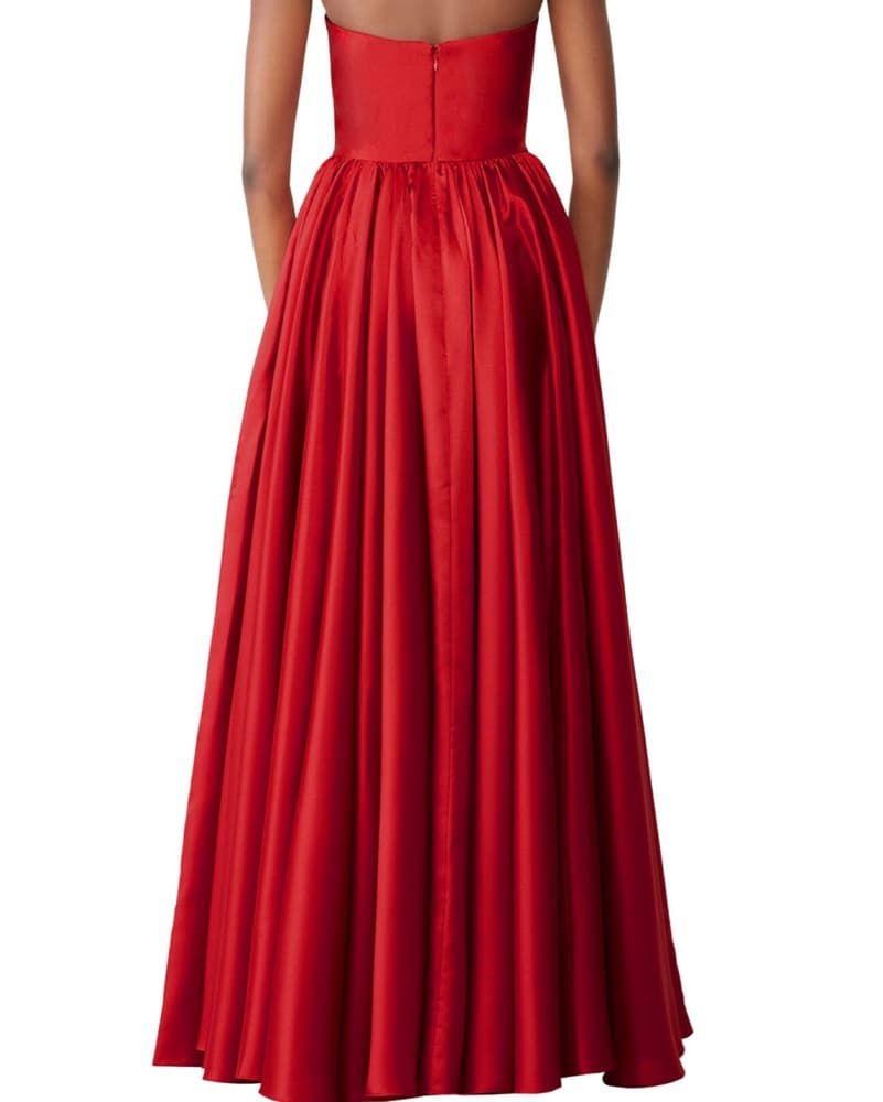 Red Strapless Gown - Image 4