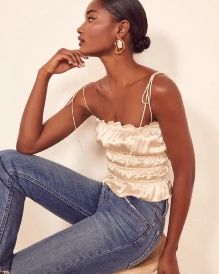 Reformation Viviana Silk Top - Image 1