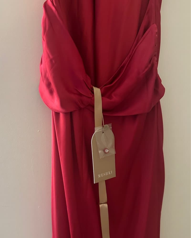 MESHKi Rinna Satin Halter Maxi - Image 6