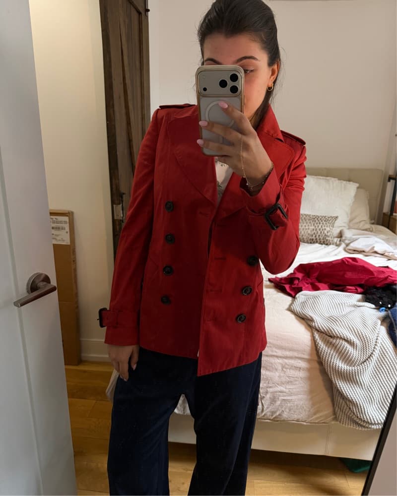 Red Burberry Trench - Image 1