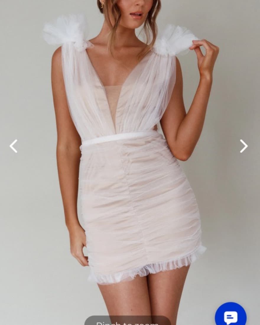 Selfie Leslie Mesh Mini Dress White - Image 1