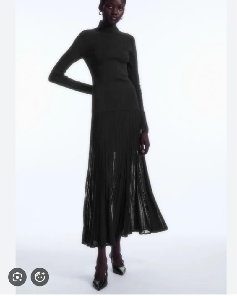 COS Knitted Pleated Maxi Dress  - Image 3