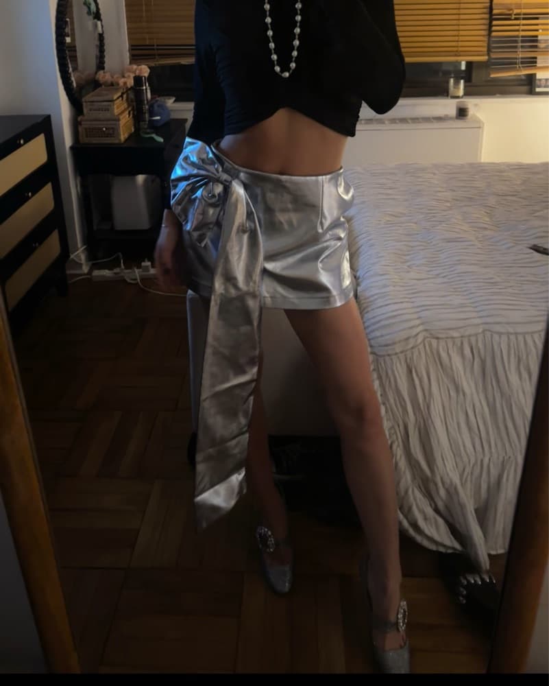 Silver Metallic Skirt - Image 2