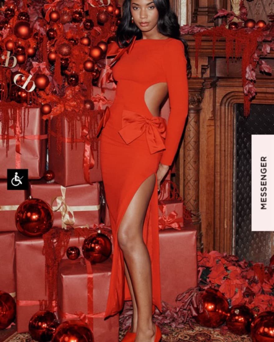 House Of CB Red Bow Maxi - Image 1