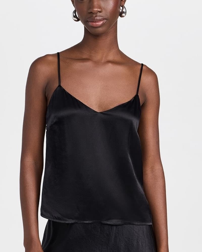 Satin Camisole in Black - Image 1