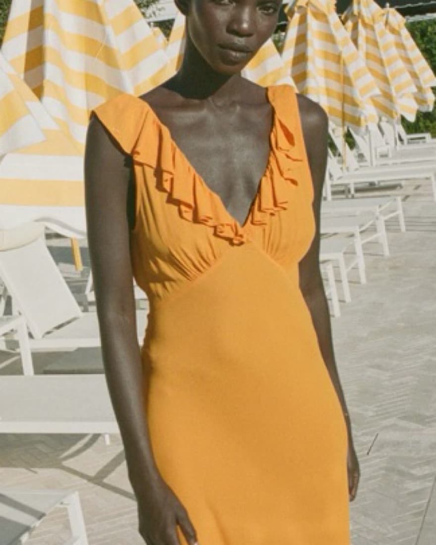 Summer Orange Doen Dress - Image 3