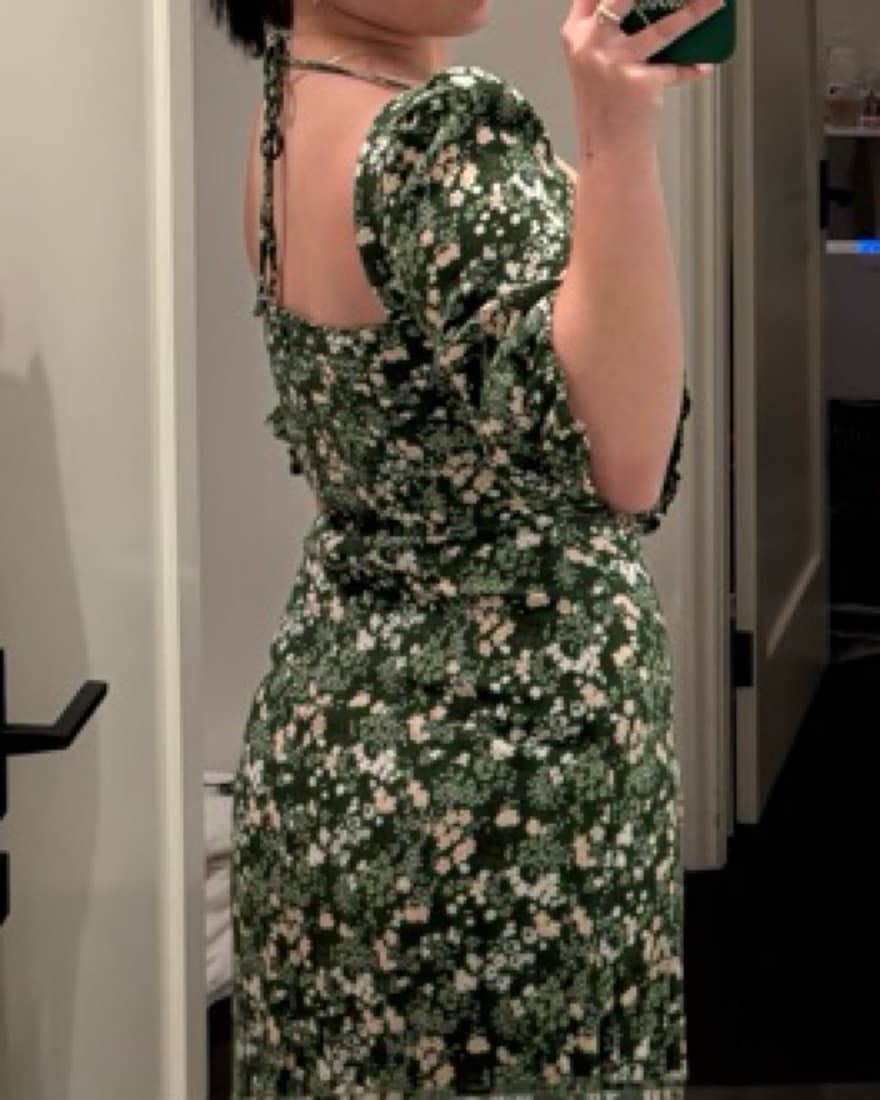 Reformation Green Floral Midi Dress - Image 3