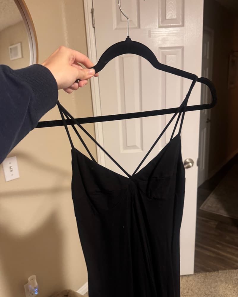 Black Knit Reformation Dress - Image 3
