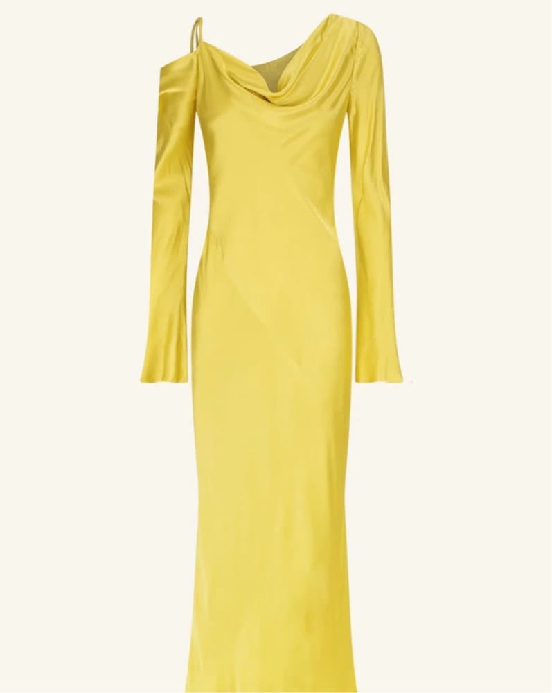 Shona Joy Sofia Asymmetrical Lime Maxi - Image 5