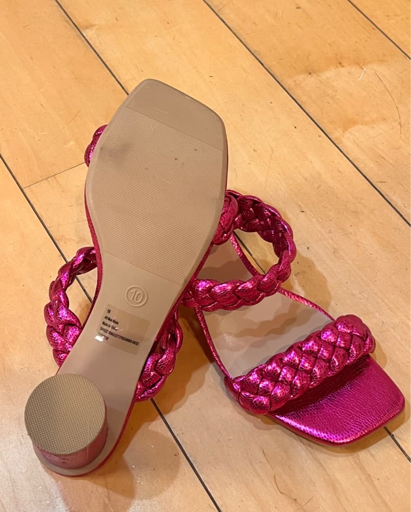 Vibrant Metallic Braided Strap Heels - Image 5
