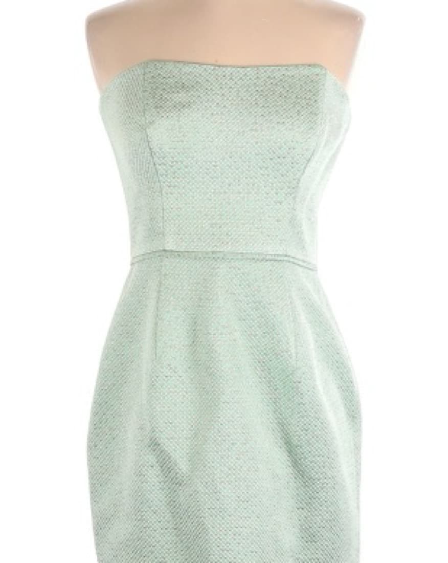 Mint Green Strapless Midi Dress - Image 1
