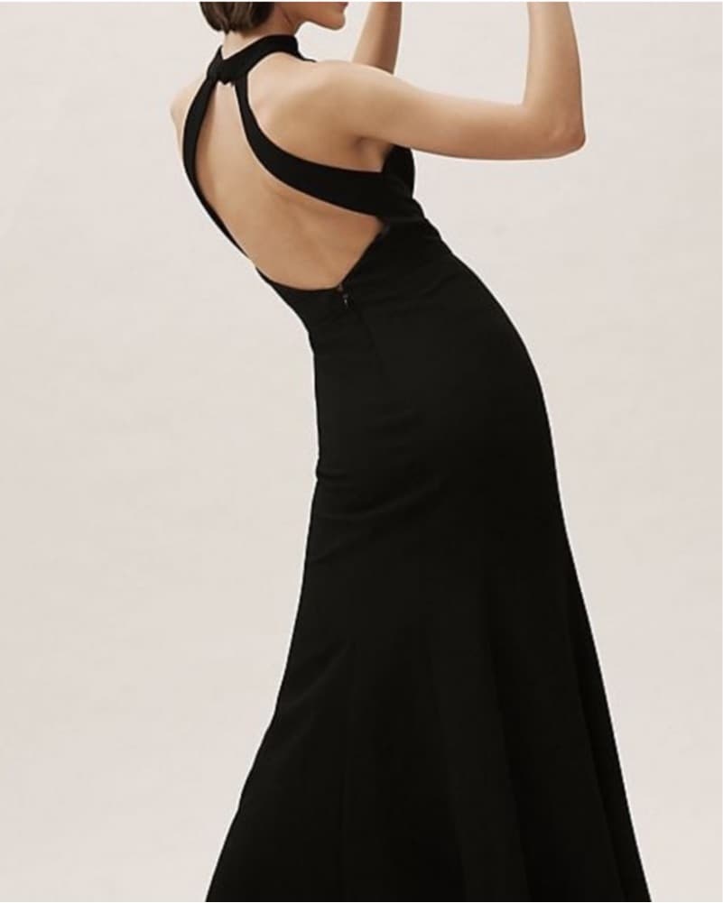Elegant Black Floor Length Gown W/ Slit - Image 4