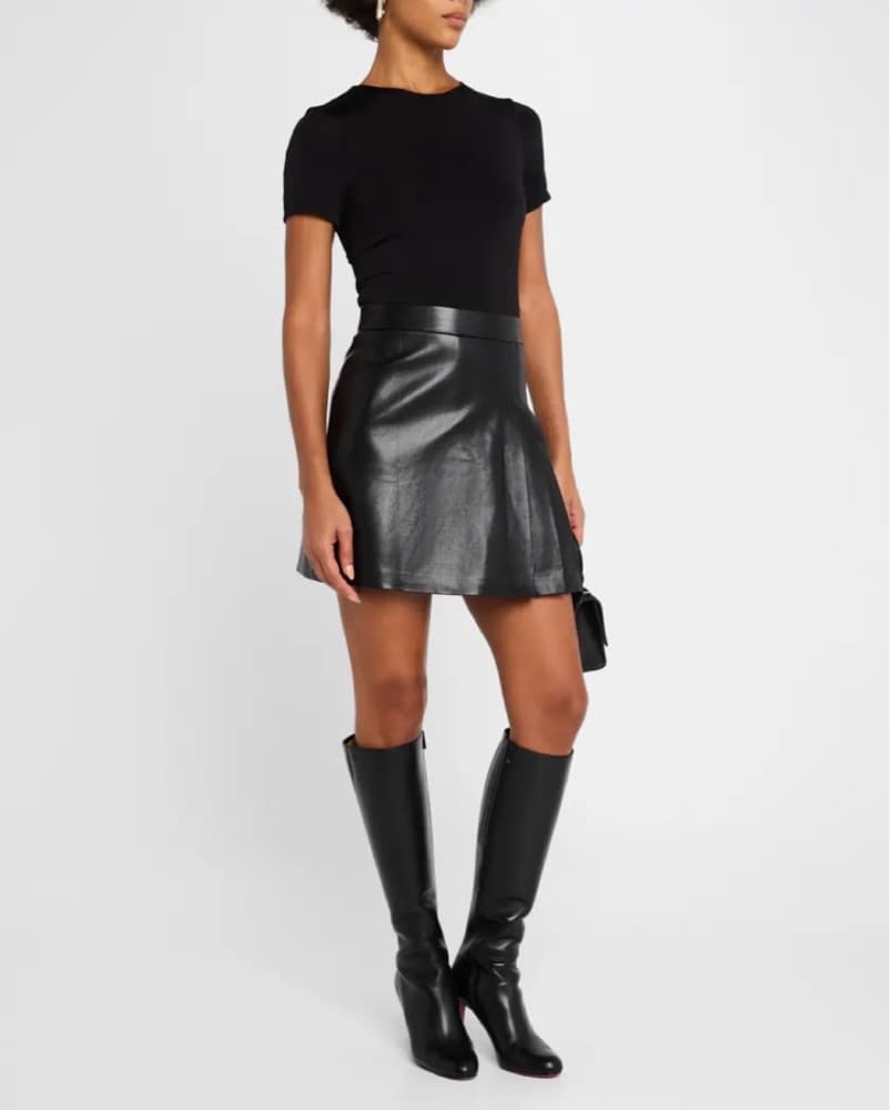 Alice Olivia Vegan Leather Midi Dress - Image 4