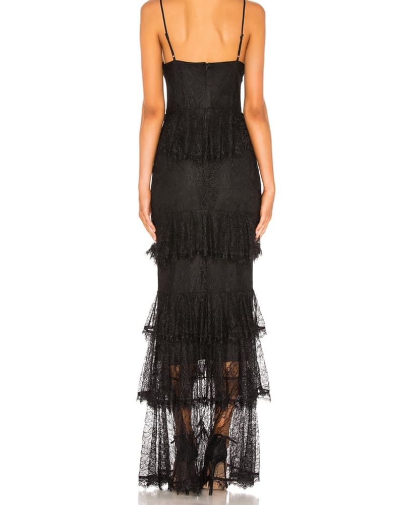 Majorelle Zelda Fitz Black Lace Gown XS - Image 3