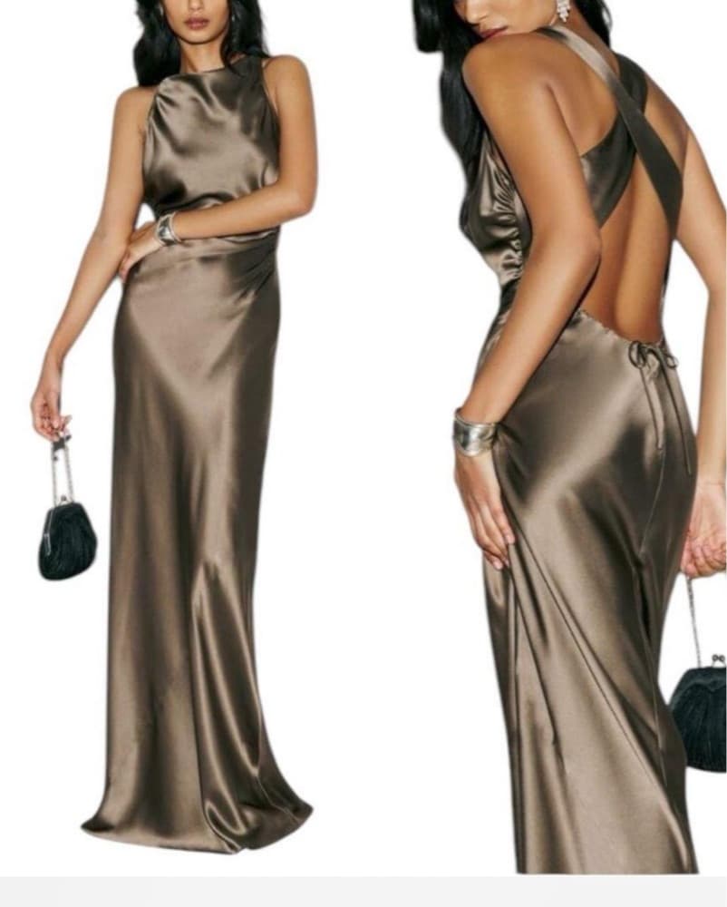 Revolve Chocolate A Line Dress - Image 2