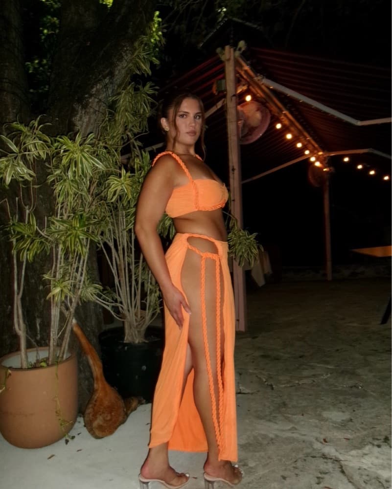 Vibrant Orange Beach Glam Outfit - Image 1