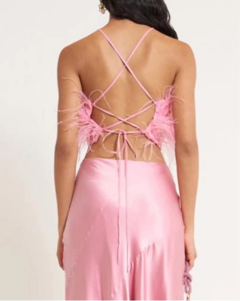 Cult Gaia Pink Feather Top - Image 3