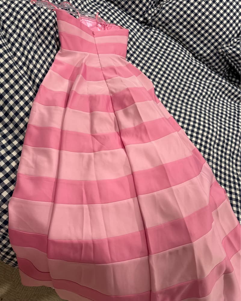 Mac duggal Pink Stripped Dress - Image 5