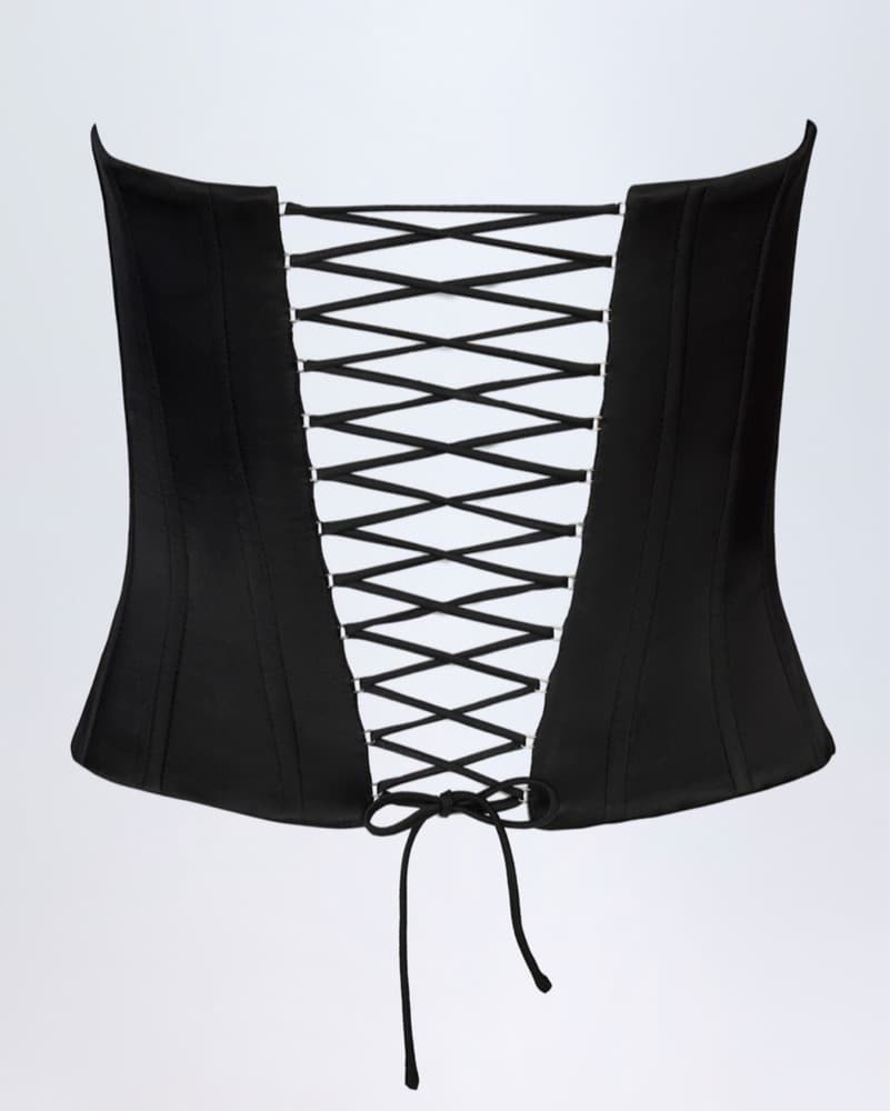 Black Lace Up Corset - Image 6