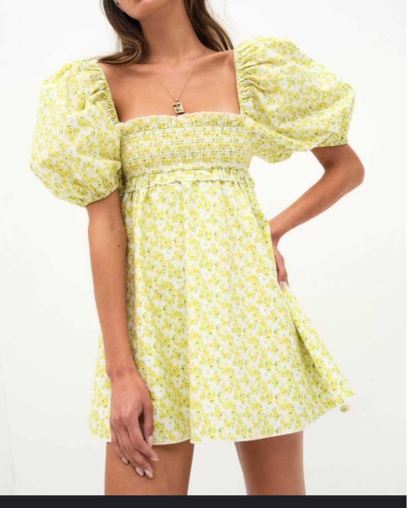 For Love And Lemon Yellow Floral Dress - Image 1